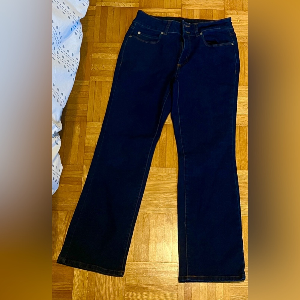 Tahari Dark Blue Flare Jeans
